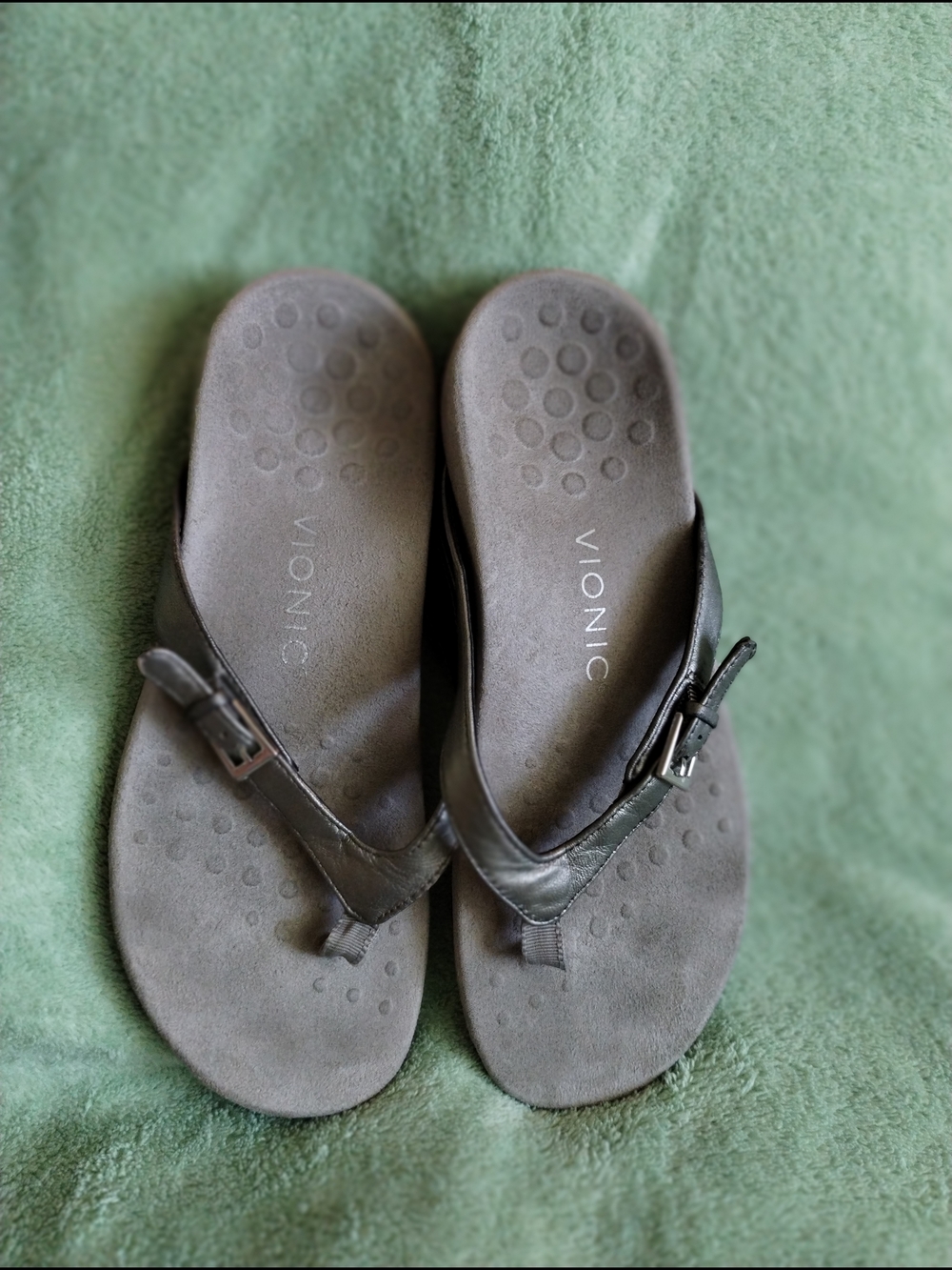 Vionic Tide II Toe Post Sandals Black Orthotic Comfort Flip Flops Women’s 7